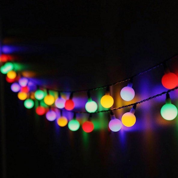 Dekoratif Renkli Led Işıklı Toplar Kablolu Yanıp Sönen 28 Led Top - 3