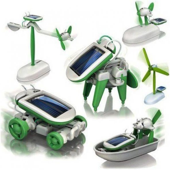 Güneş Enerjili Oyuncak Robot Oluşturma Seti Solar Kit (6lı Set) - 2