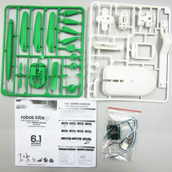 Güneş Enerjili Oyuncak Robot Oluşturma Seti Solar Kit (6lı Set) - 4