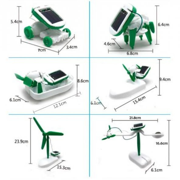 Güneş Enerjili Oyuncak Robot Oluşturma Seti Solar Kit (6lı Set) - 8