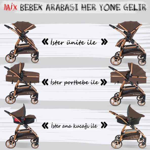 Baby Home Bh-855 Mix Gold Travel Sistem Bebek Arabası + Puset - 11