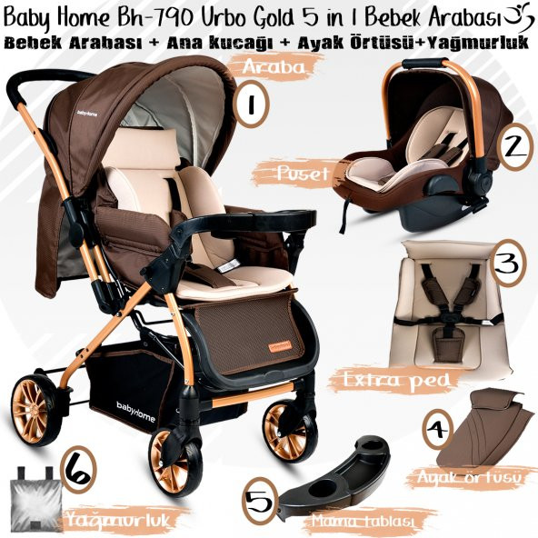 Baby Home Bh-790 Gold Urbo Travel Sistem Bebek Arabası