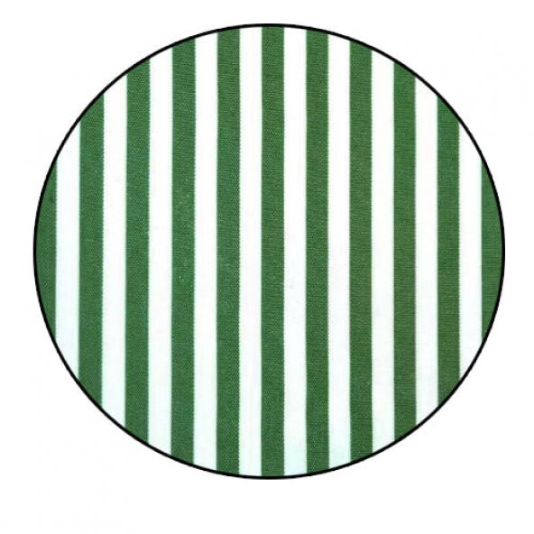 Balkon Korkuluğu Brandası Pamuklu Dokuma Çizgili Kumaşı Yeşil-Beyaz 40 cm X 9 Mt.
