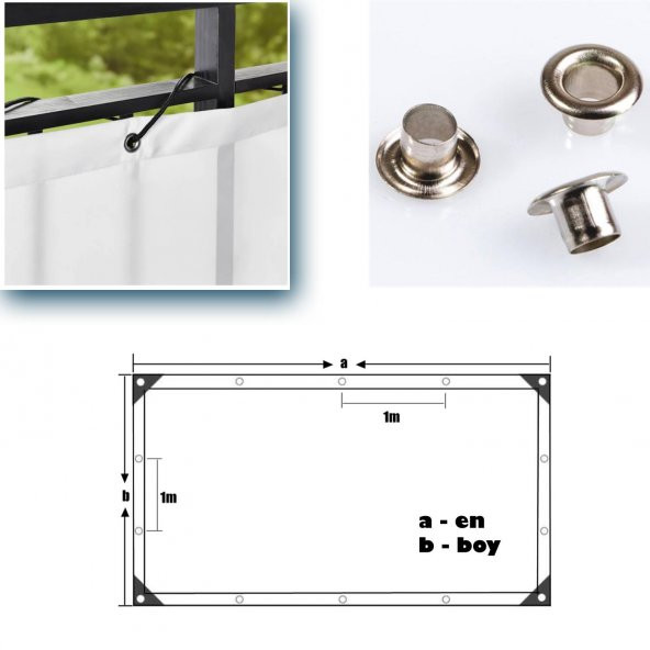 Balkon Korkuluğu Tek Renk Polyester Gri 110 cm X 2 Mt. - 2