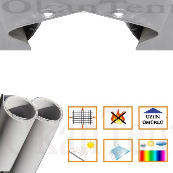 Çadır,Branda,Tente,Gölgelik Su Geçirmez,1100Dtex,Ebatlı Branda Polyester 9X4 - 2