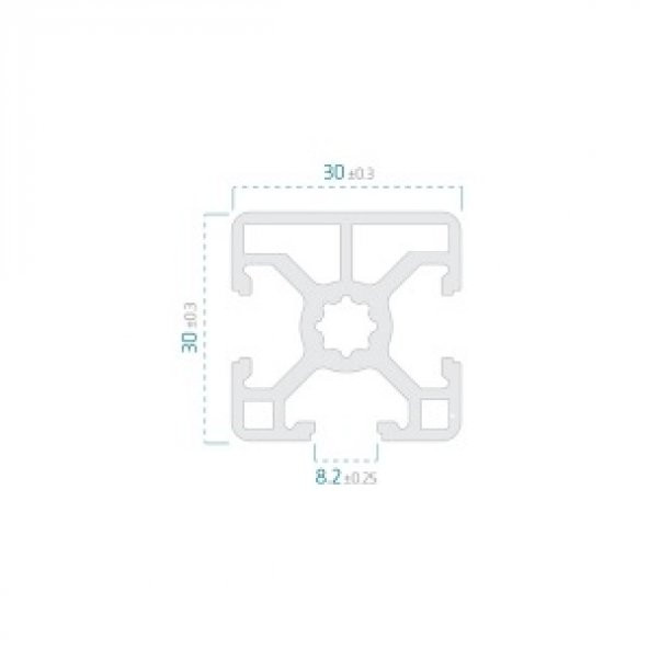 30x30 Siyah Sigma Profil 8 Kanal (1 Mt) - 4