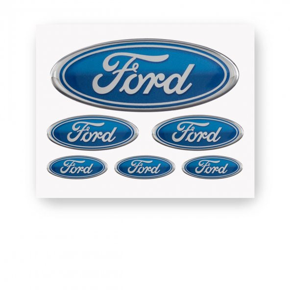 FORD 3D DAMLA 6 LI OTO STICKER SETİ