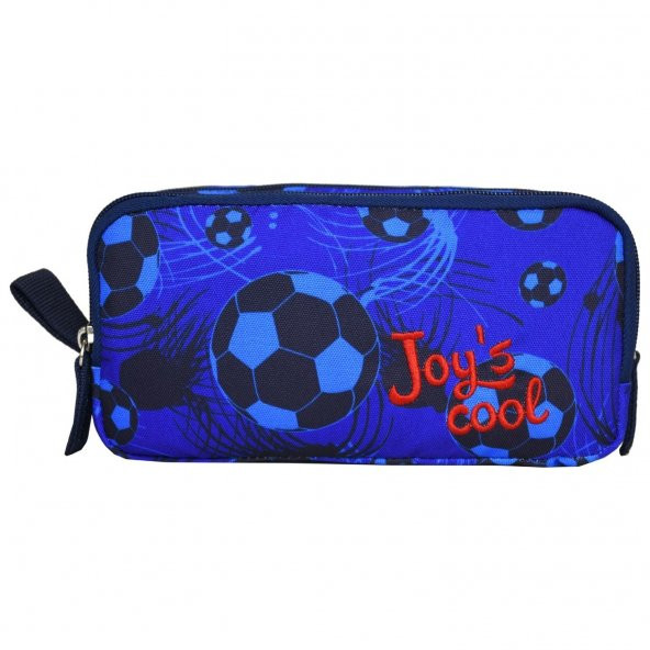 Joy's Cool Futbol Çift Bölmeli Kalem Çantası - Erkek Çocuk Mavi