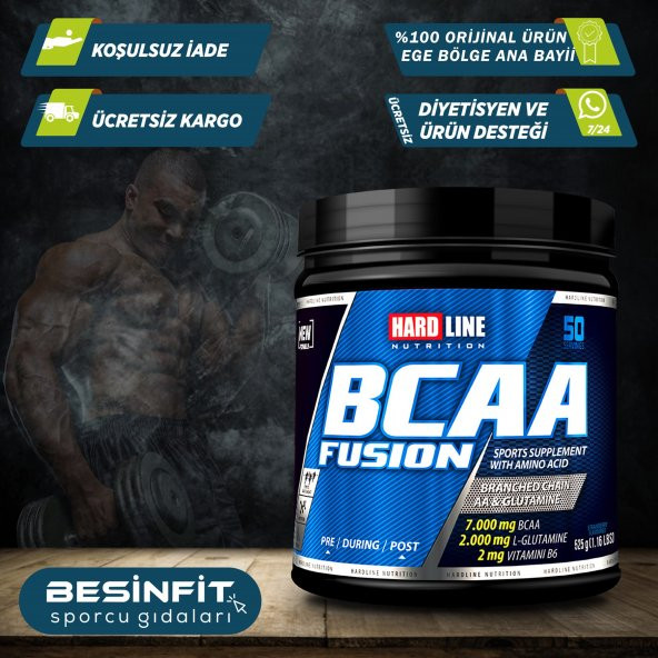 Hardline BCAA Fusion 500 Gr  NAR AROMALI Amino Asit + Glutamin Komplex İADE GARANTİLİ +  SKT:12/2023