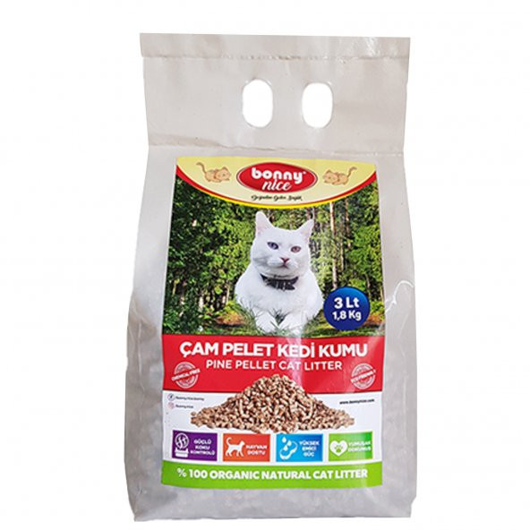 Bonny Nice Doğal Kedi Kumu Çam Pellet 2 kg 4 l