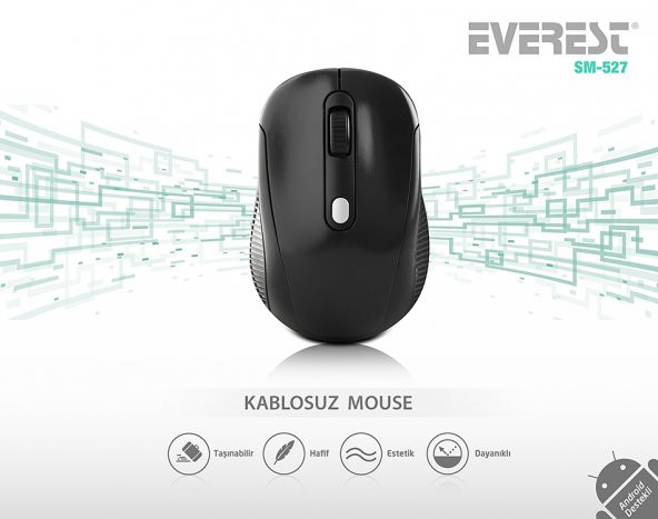 Everest SM-527 Siyah Renk Kablosuz Mouse