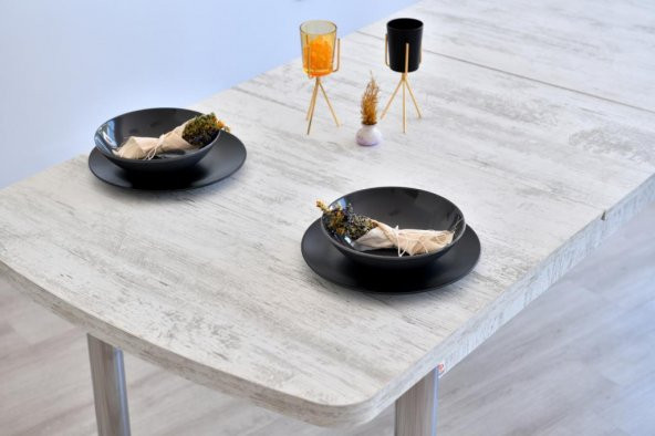 Prado Açılır Kelebek Yemek Masası Metal Ayaklı BEYAZ - 3