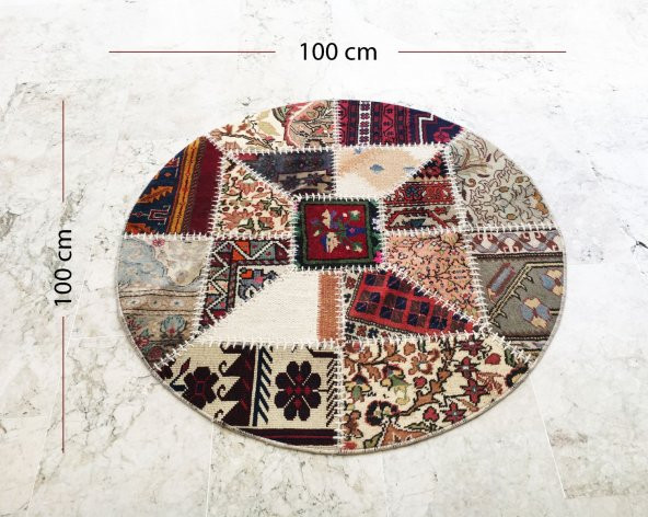 Kırkyama El Dokuma Halı 100cm XHE0050 - 4