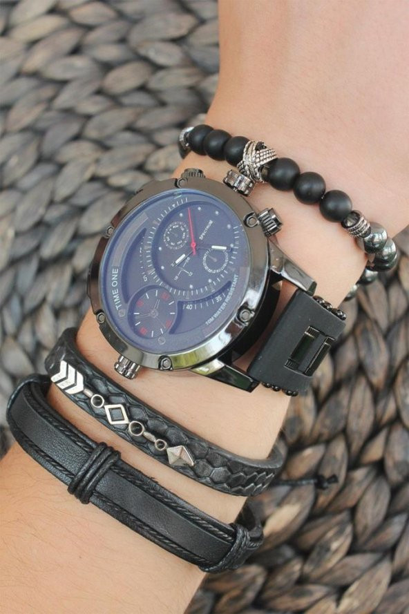 Silikon Kordonlu Erkek Kombin Saat - 4