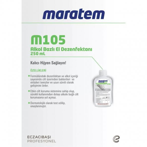 Eczacıbaşı Maratem M105 Alkol Bazlı El Dezenfektanı - 250 mL - 3
