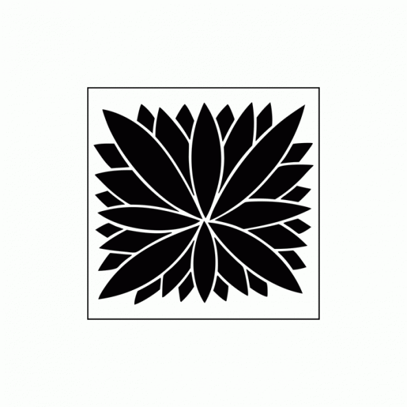 Yaprak Motif 2 Stencil Tasarımı 30 x 30 cm
