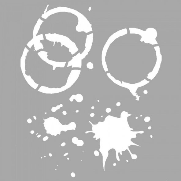 Kahve Lekesi Stencil Tasarımı 30 x 30 cm - 1