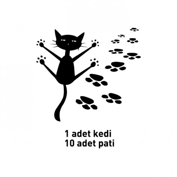 Kedi Kadife Duvar Sticker 1 Adet - 3