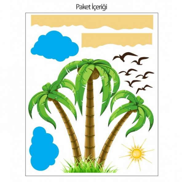 Palmiye Dev Duvar Sticker - 2