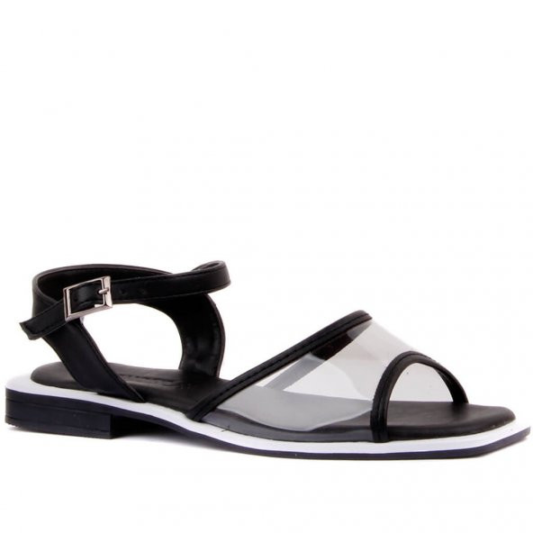 Moxee - Siyah Renk Kadın Şeffaf Sandalet - 2