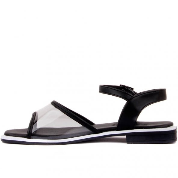 Moxee - Siyah Renk Kadın Şeffaf Sandalet - 3