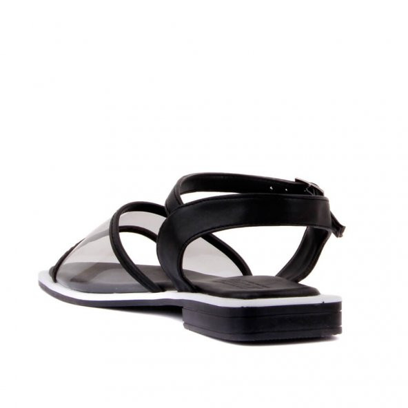 Moxee - Siyah Renk Kadın Şeffaf Sandalet - 4