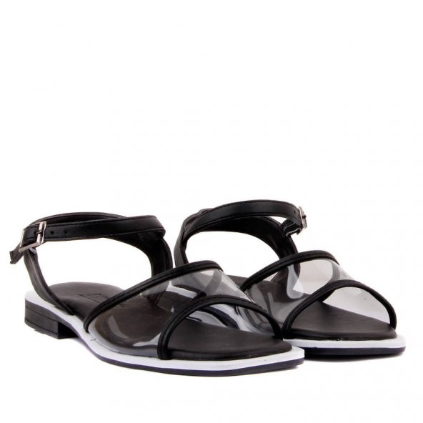 Moxee - Siyah Renk Kadın Şeffaf Sandalet - 5