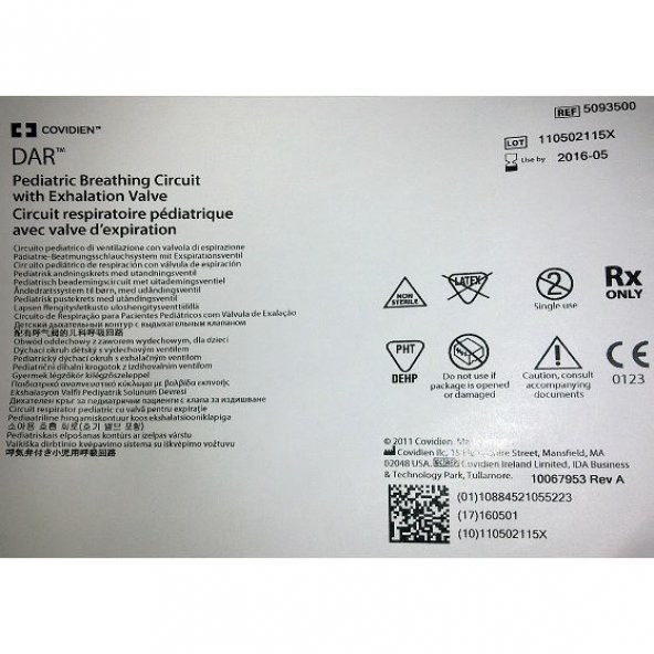Mekanik Ventilatör Solunum Devresi DAR 5093500 - 2