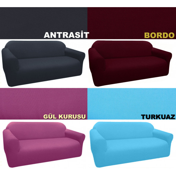 Streç Lastikli 3 Kişilik Koltuk Örtüsü Esnek Kanepe Kılıfı - 5