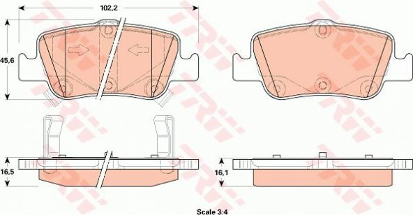 Toyota Corolla 2007- Arka Balata Trw Marka - 1
