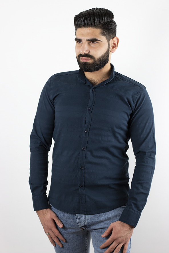 Plus Barkod Erkek Desenli Kumaş Slim Fit Gömlek - 2