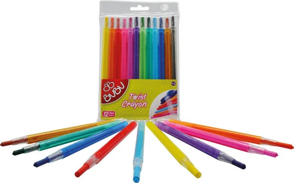 Ceren Bubu Twist Crayon Çevirmeli Mum Boya 12 Renk Bubu00044