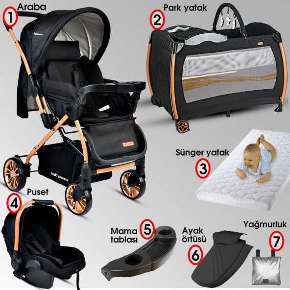 Baby Home 790 Urbo Travel Sistem Bebek Arabası 600 Oyun Parkı Yatak Beşik