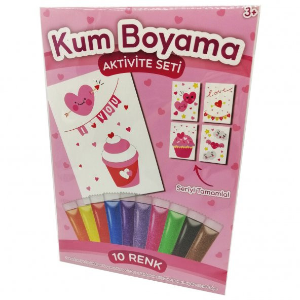 Tatlı Kalpler | Kalpler Kum Boyama Aktivite Seti