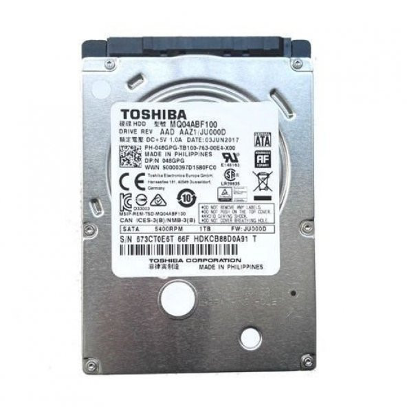 TOSHIBA L200 MQ04ABF100 1tb 5400rpm 128mb Sata3 Notebook HDD Slim