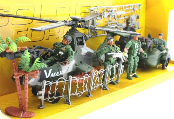 Motor ve Helikopterli Askeri Oyun Seti - 3