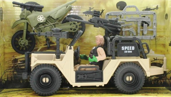 Combat Force Figür, Motor ve Jeep - 2