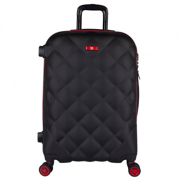 Bagacar MD2 8 Tekerlek Fiber Abs Orta Boy Kırmızı-Siyah - 3