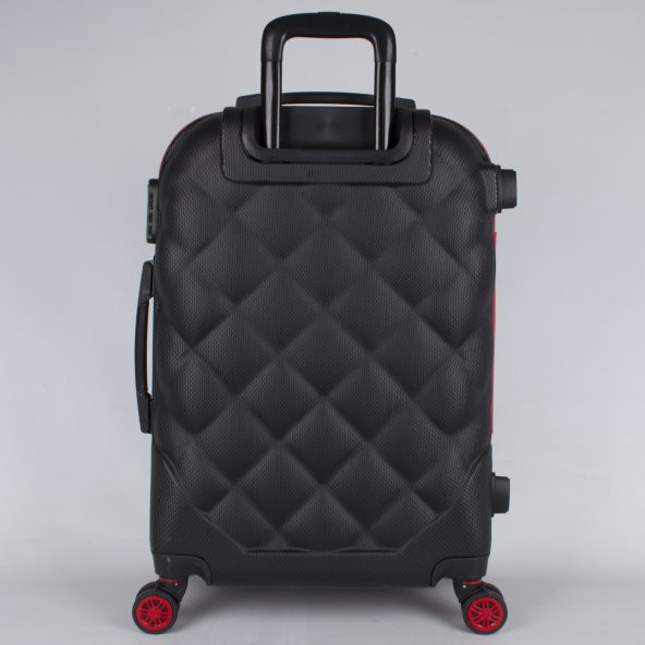 Bagacar MD2 8 Tekerlek Fiber Abs Orta Boy Kırmızı-Siyah - 4