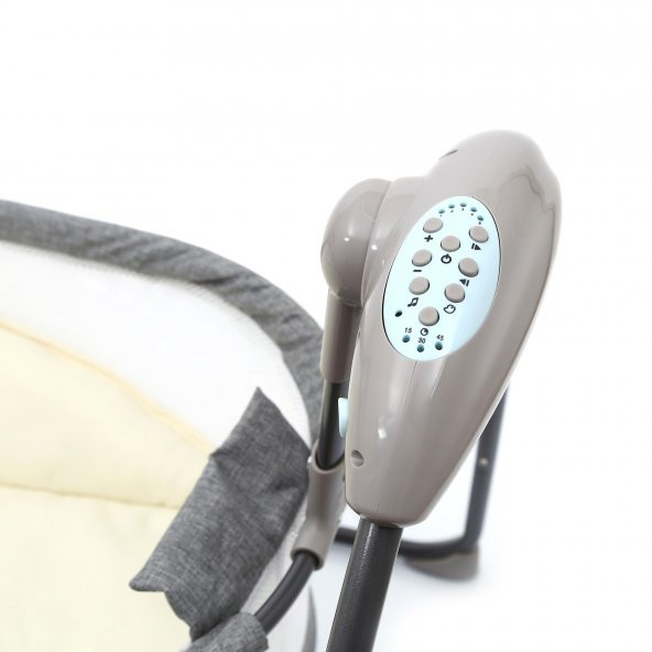 Kidos BB04 Elektronik Sallanabilir Oyuncaklı Beşik Gri - 7