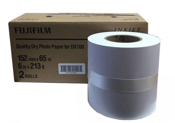 Fujifilm DX100 InkJet Fotoğraf Kağıdı Glossy (Parlak) - 15.2 x 65 Metre - 1 Rulo