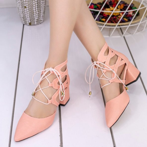 Lilla Pudra Cilt Topuklu Ayakkabı - 4