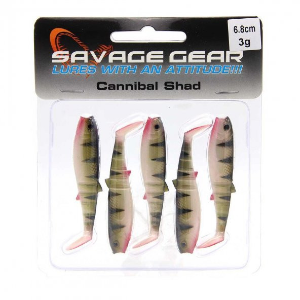 Savage Gear Cannibal Shad 6,8cm 3gr Silikon Yem Perch - 1