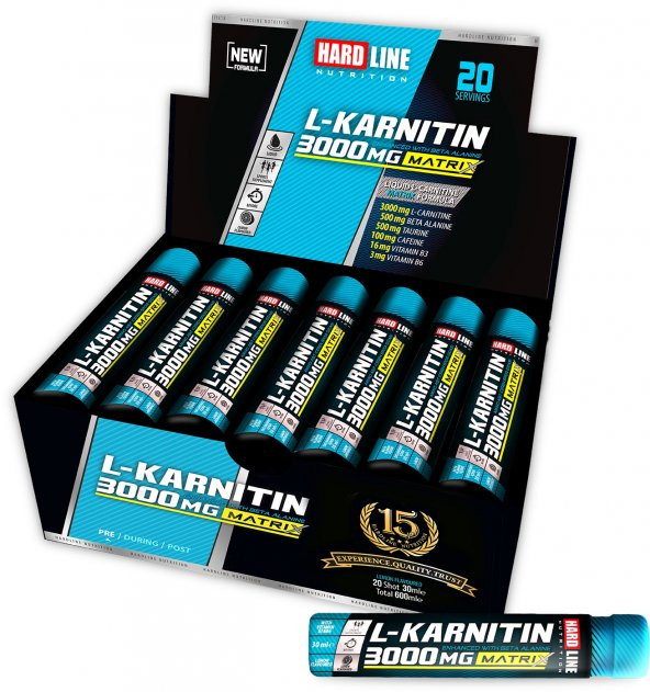 Hardline L-Karnitin 3000 Mg Carnitine 20 Tüp + Hardline Burner 100 Kapsül Fit Kampanya - PİLLBOX - 8