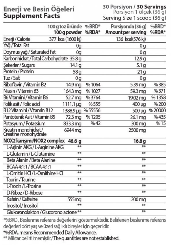 Hardline Nox 2 1090 Gr ( KARADUT AROMALI ) Performans Güç Enerji Dayanıklılık Hardline - 9