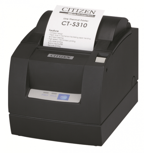 Termal Fiş Barkod Yazıcı 80 mm Siyah ( Seri, USB ) 150 mm/sn - 203 dpi Citizen CT-S310