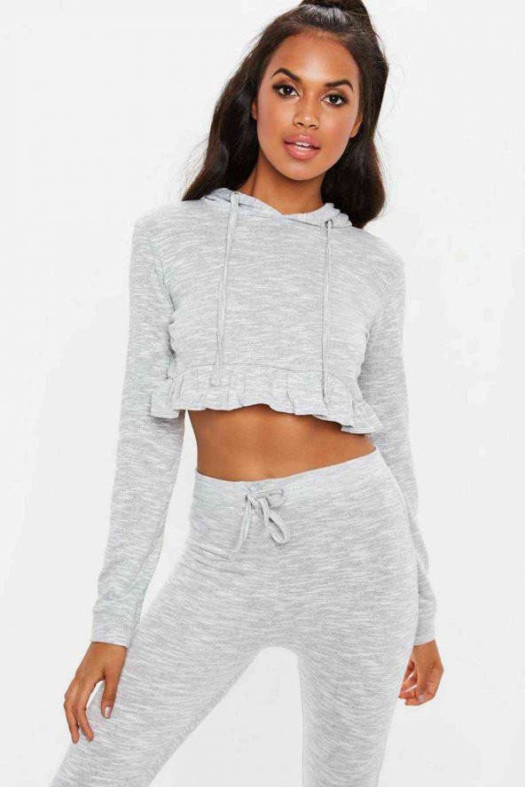 Merry See Gri Kapşonlu Eşofman Takım - 4