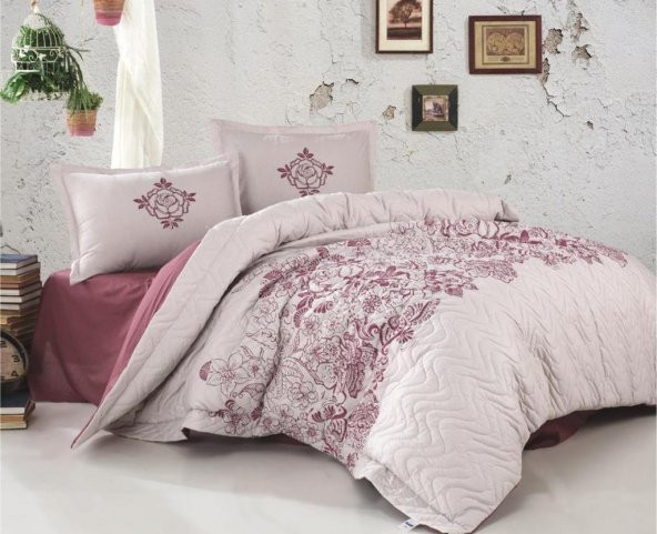 Clasy Çift Kişilik Dört Mevsim Set  Mandora Gül Kurusu - 2