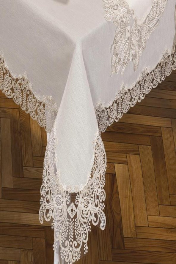 Serenay Masa Örtüsü 26 Parça Krem - Resim 7