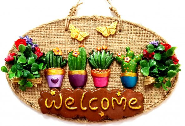 Çiçeklerin Büyüsü Welcome Yazılı Kapı ve Duvar Süsü - 2